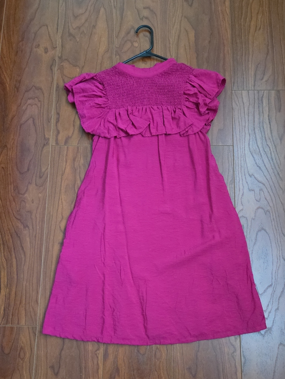 a new day Fuchsia Ruffle-Smocked Dress
